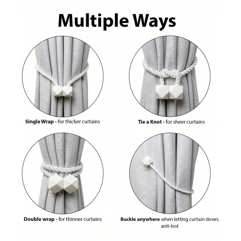 پرده جمع کن مدل Ropesqub01 مجموعه دو عددی