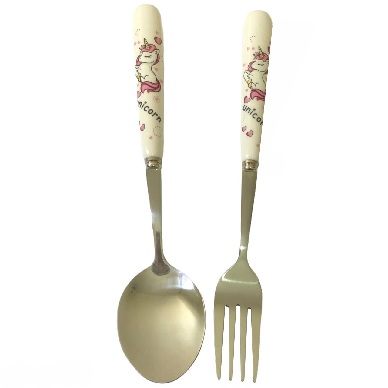 سرویس قاشق و چنگال 2 پارچه طرح یونیکورن