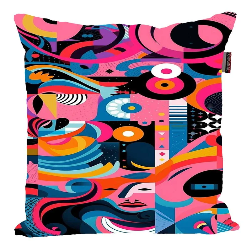 کوسن پاد آفرین مدل فانتزی طرح انتزاعی رنگی مدرن کد 01971