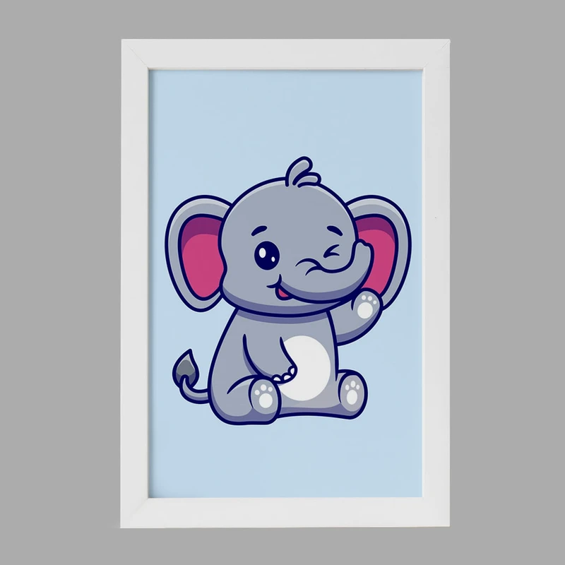 تابلو خندالو مدل حیوانات بامزه فیل کد 25442