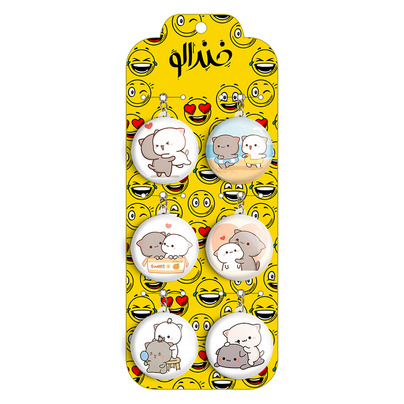 جاکلیدی خندالو مدل گربه های بامزه کد 1337B مجموعه 6 عددی