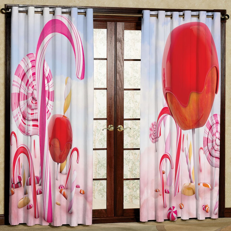 پرده مدل آب نبات چوبی مخمل پانچی کد 2324 سایز 200x140 سانتی متر