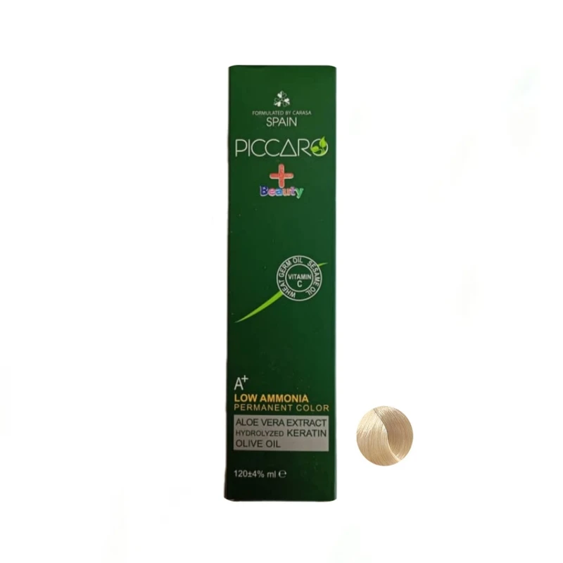 رنگ مو پیکارو شماره 10.0 مدل پلاس بیوتی حجم 124 میلی لیتر رنگ بلوند پلاتینه