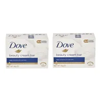 صابون شستشو مرطوب&zwnj;کننده صورت و بدن داو مدل Beauty Cream Bar مناسب برای انواع پوست وزن 90 گرم بسته 2 عددی