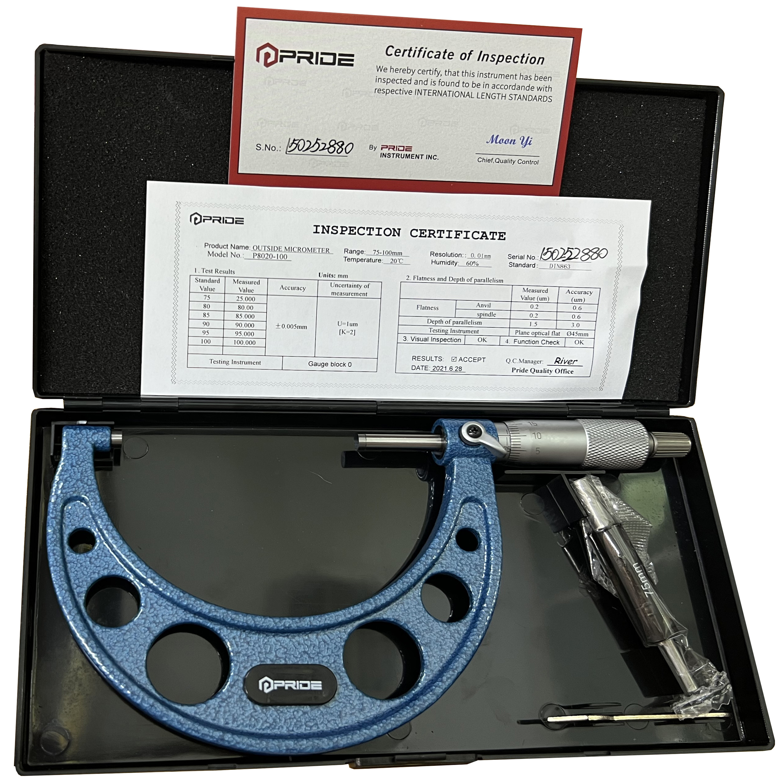 میکرومتر پراید مدل P8020-100 میکرومتر پراید مدل P8020-100