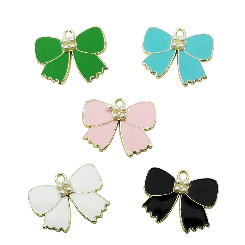 آویز گردنبند دخترانه مدل پاپیون زیبا کد 109 بسته 5 عددی