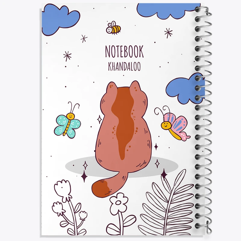 دفتر ژورنال نویسی 50 برگ خندالو مدل نقطه ای طرح گربه بامزه کد N1028