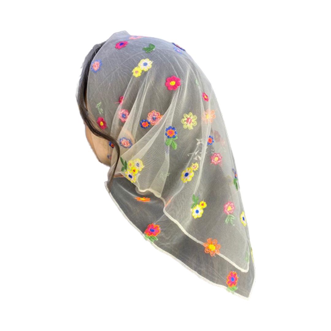 روسری زنانه مدل مینی اسکارف گل رنگی -  - 5