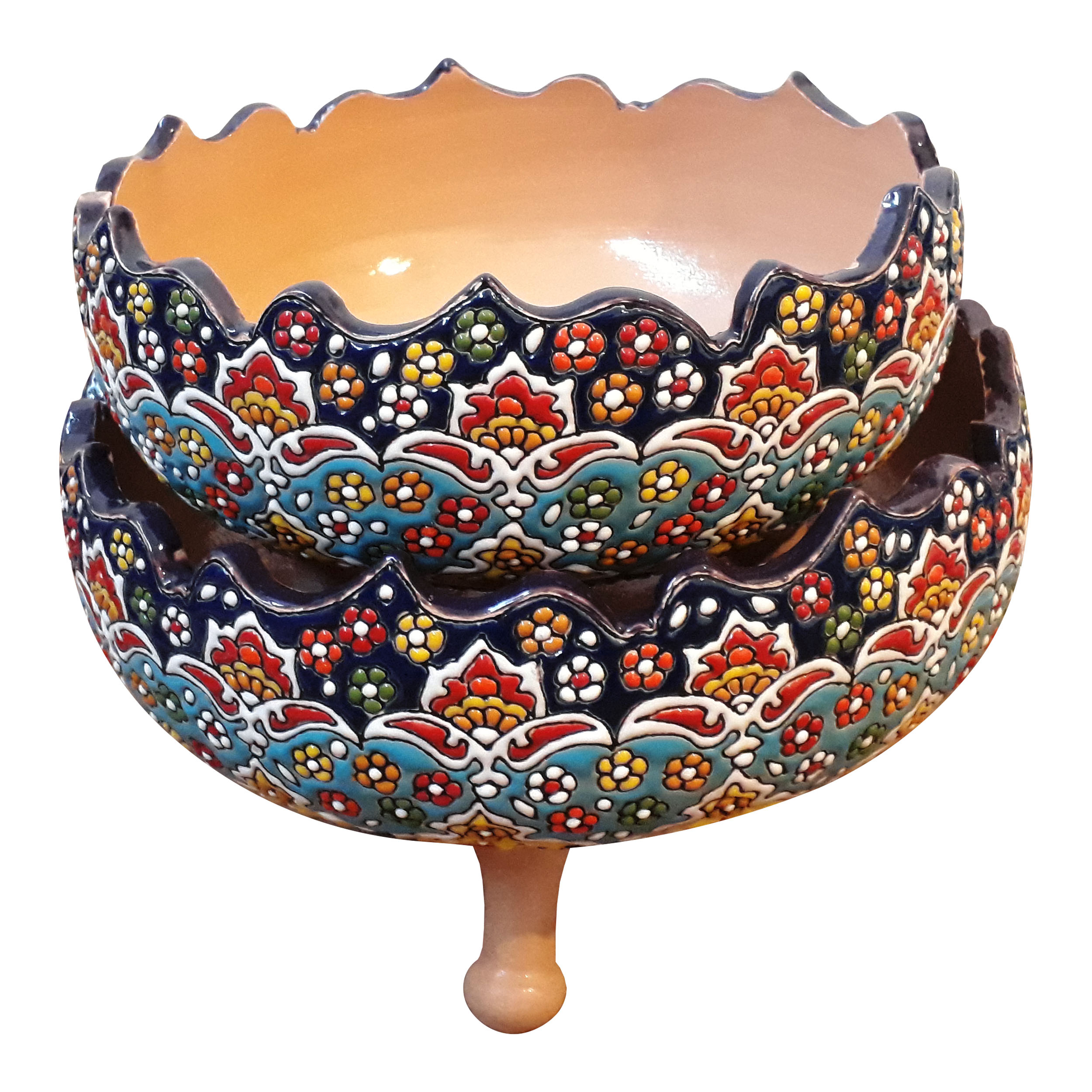 شکلات خوری میناکاری سفالی کد SM1 مجموعه 2 عددی