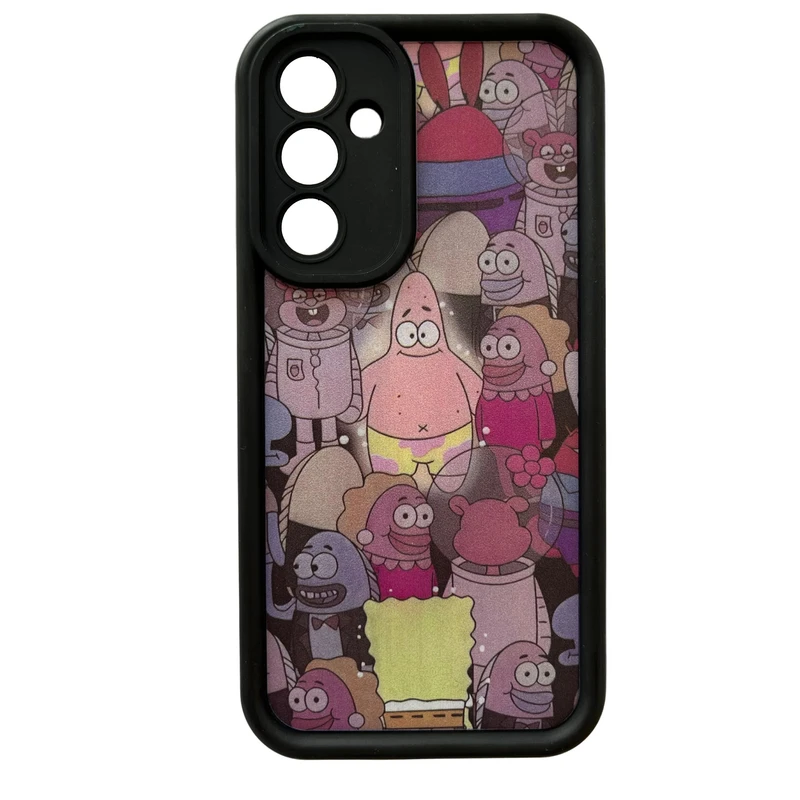 کاور مدل سولید طرح پاتریک و باب اسفنجی مناسب برای گوشی موبایل سامسونگ Galaxy A54