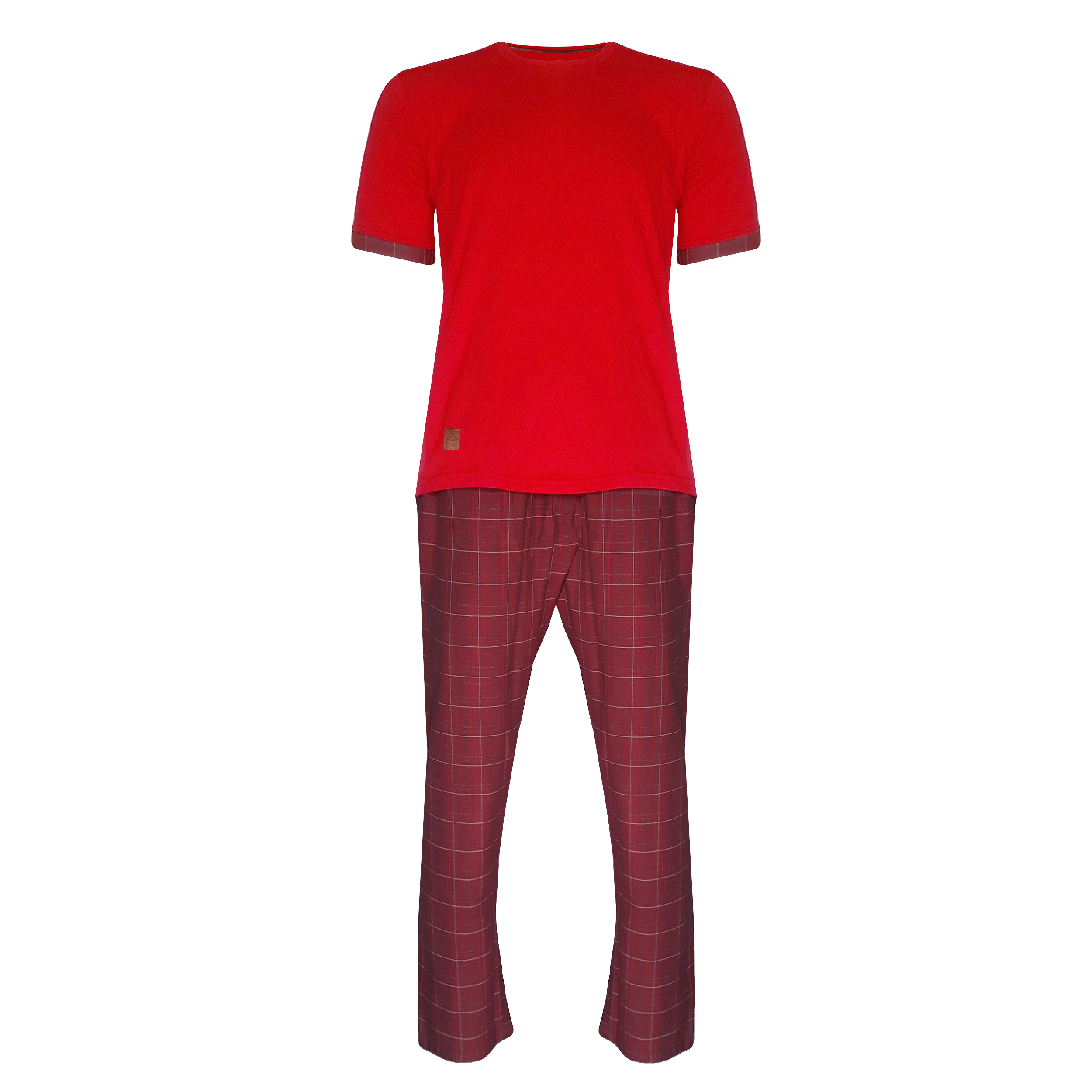 ست تی شرت و شلوار لباس خونه مردانه مدل 23 کد 991101  رنگ قرمز