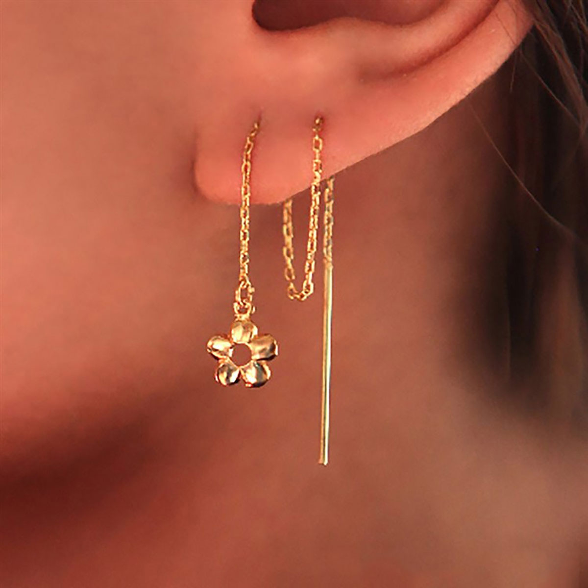 گوشواره طلا 18 عیار زنانه کیا گالری مدل AE073