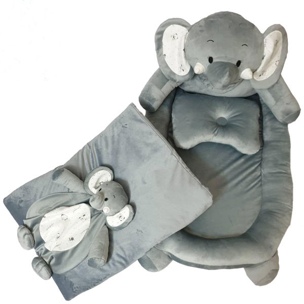 سرویس خواب3 تکه کودک مدل لبه دار عروسکی طرح فیل