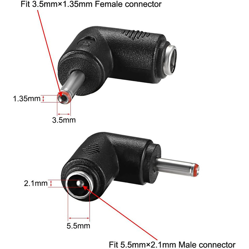 فیش تغذیه آداپتور مدل 5.5x3.5mm-90.Degree بسته 2 عددی