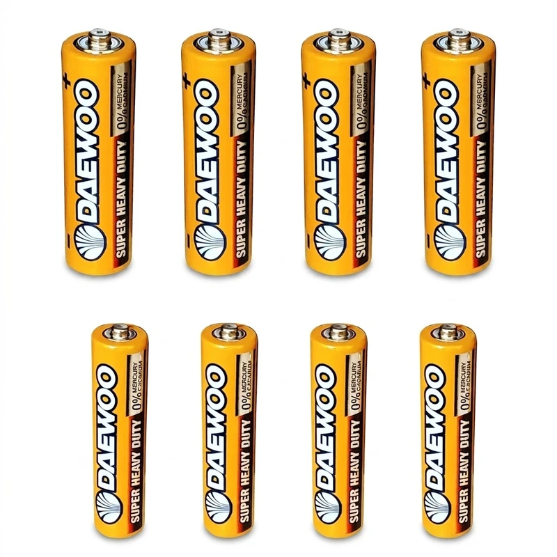 باتری قلمی و نیم قلمی دوو مدل Super Heavy Duty مجموعه 8 عددی