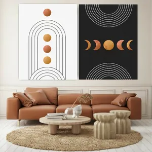 تابلو بوم طرح انتزاعی هندسی مدل ماه مجموعه 2 عددی  کد PD20576
