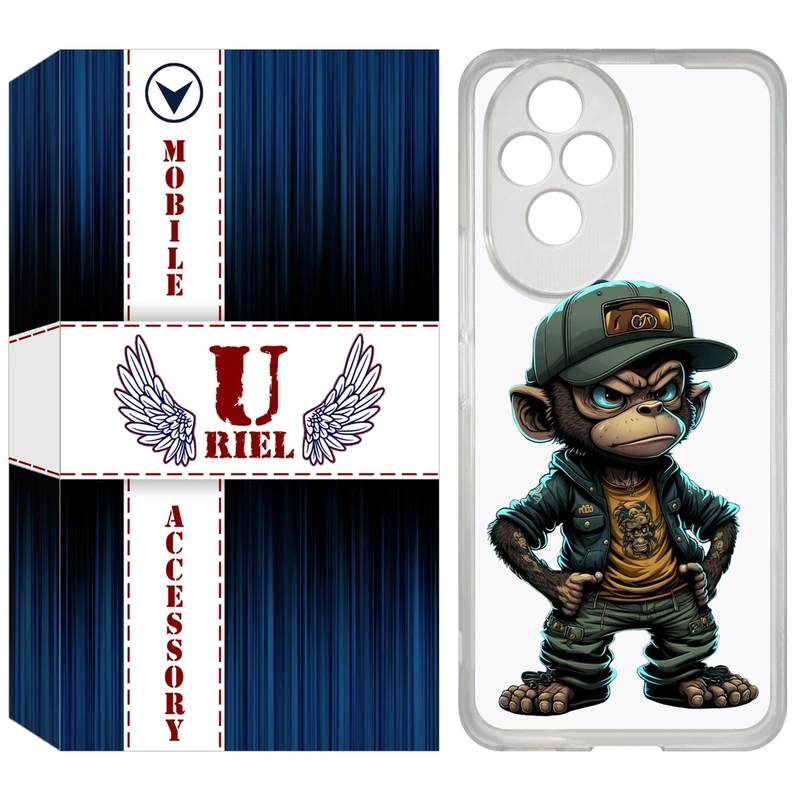 کاور یوریل مدل Clear کد 37 طرح Monkey مناسب برای گوشی موبایل آنر 200