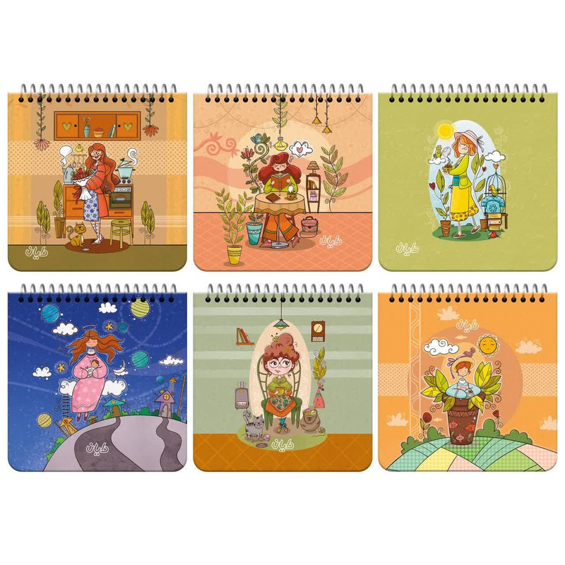 دفترچه یادداشت 80 برگ دایان مدل حاشیه دار کد 41763 بسته 6 عددی