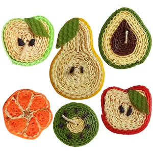 شمع دست ساز مدل بیزوکس طرح سبد میوه بسته 6 عددی