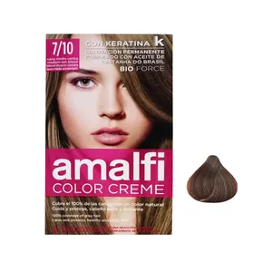 کیت رنگ مو آمالفی شماره 7/10 حجم 50 میلی لیتر رنگ بلوند خاکستری