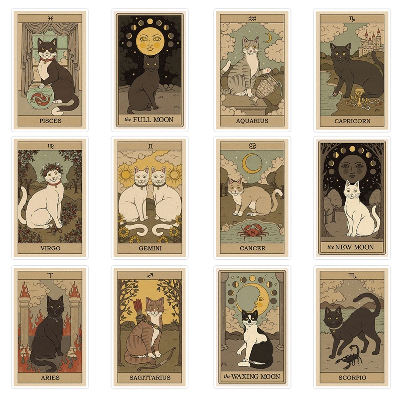 استیکر لپ تاپ ماسا دیزاین طرح CAT کد COL028 مجموعه 12 عددی