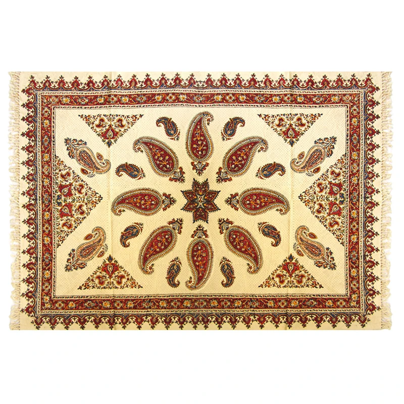 عکس شماره 2 : رومیزی قلمکار طرح گل و بوته مدل چهار نفره کد 100150-2