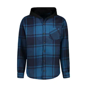 پیراهن آستین بلند کلاه دار مردانه ان سی نو مدل ماندی رنگ آبی