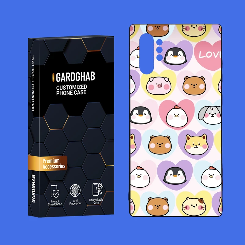 کاور گارد قاب مدل دور ژله ای پشت گلس فانتزی مناسب برای گوشی موبایل سامسونگ Galaxy Note 10 Plus