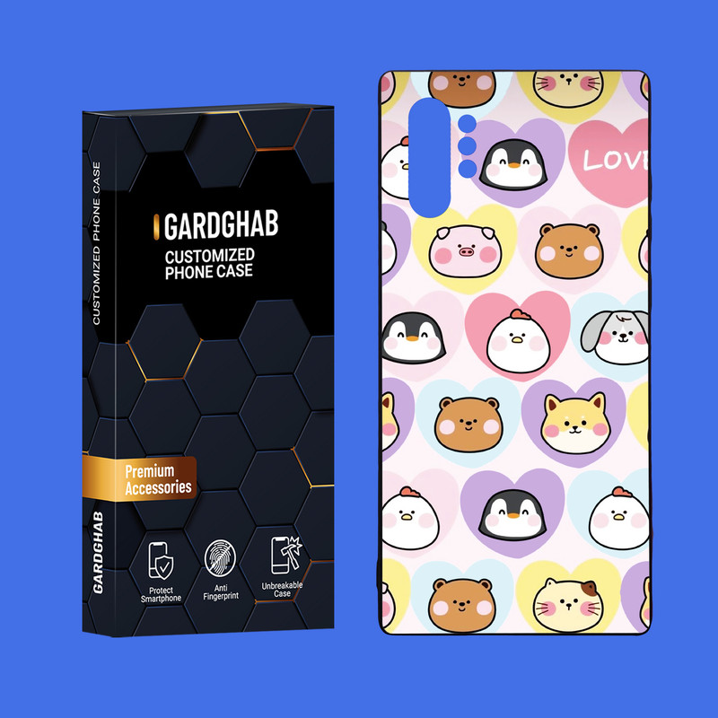 کاور گارد قاب مدل دور ژله ای پشت گلس فانتزی مناسب برای گوشی موبایل سامسونگ Galaxy Note 10 Plus