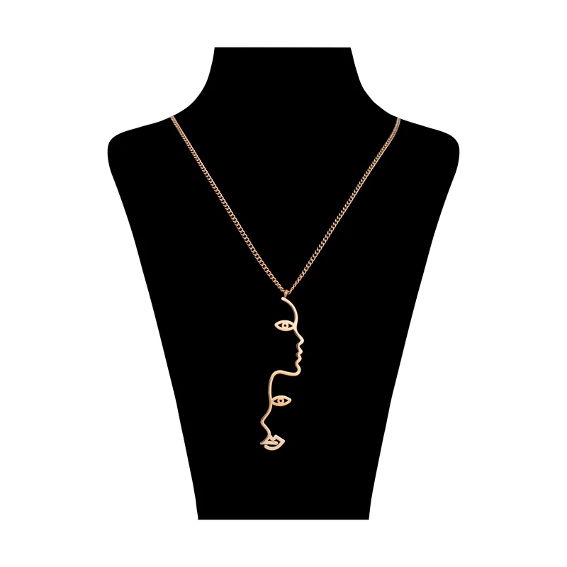 گردنبند زنانه طرح صورت کد YG-1404