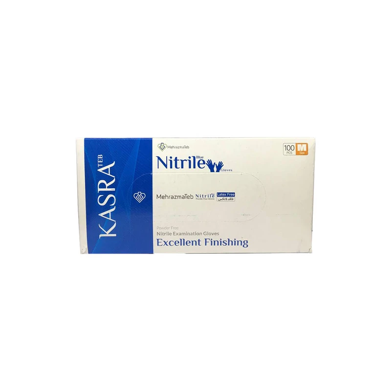 دستکش نیتریل غیر پودری مدل 01M سایز متوسط بسته 100 عددی