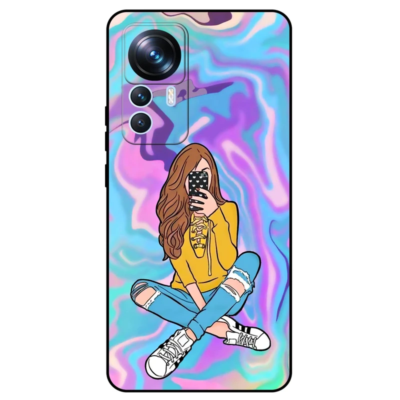 کاور مگافون طرح دخترانه مدل 7592 مناسب برای گوشی موبایل شیائومی 12T Pro        