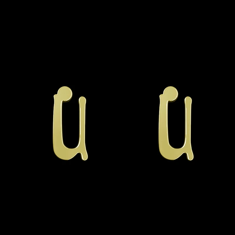 گوشواره طلا 18 عیار زنانه مدوپد مدل حرف U کد GA1-17108