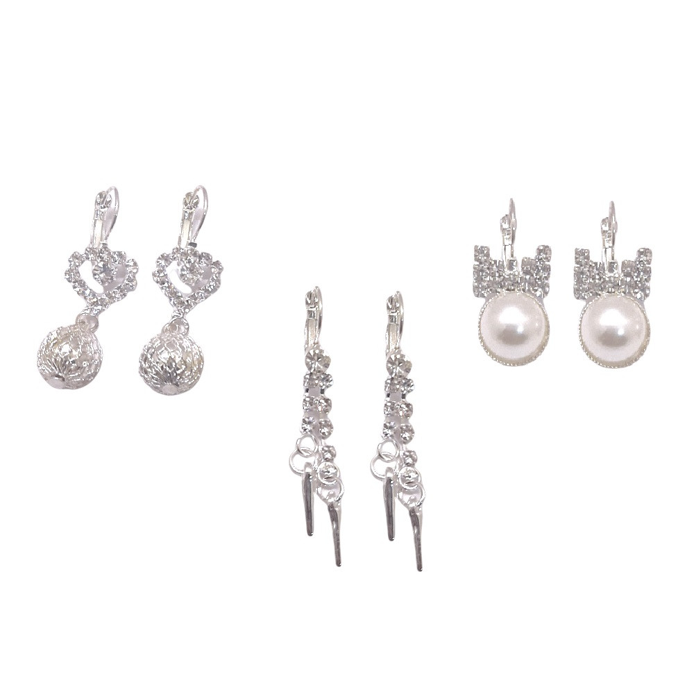 گوشواره دخترانه مدل GHK مجموعه 3 عددی