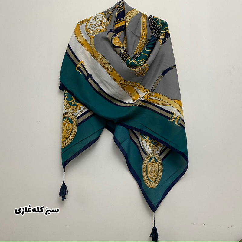 روسری زنانه مدل نخ پنبه بهاره منگوله دار کد SIA5
