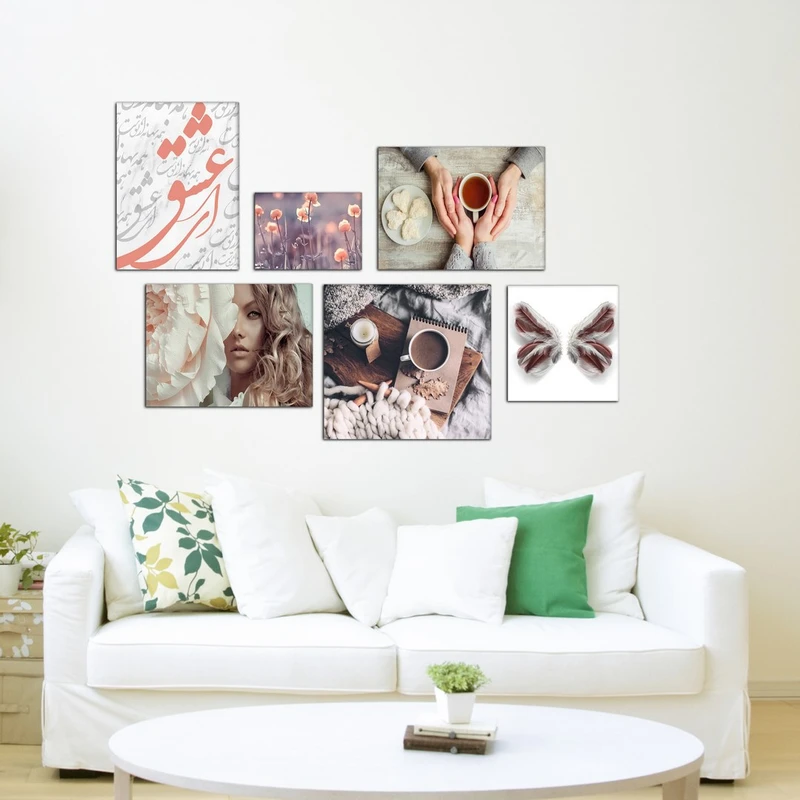 تابلو شاسی بکلیت طرح عشق و دوست داشتن مدل SH-425 مجموعه 6 عددی