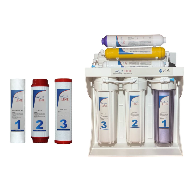 دستگاه تصفیه کننده آب آکوا لاین مدل RO-LINE 7 ECO به همراه فيلتر بسته 3 عددي
