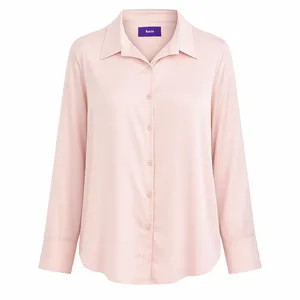 شومیز آستین بلند یقه انگلیسی زنانه مدل ساتن کد 1306