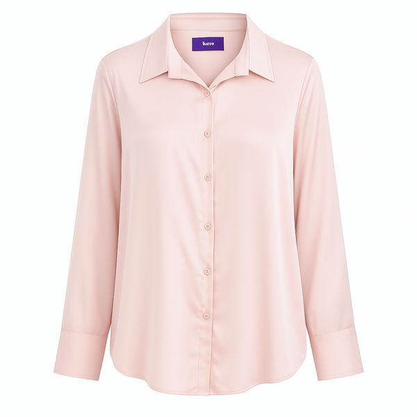 شومیز آستین بلند یقه انگلیسی زنانه مدل ساتن کد 1306