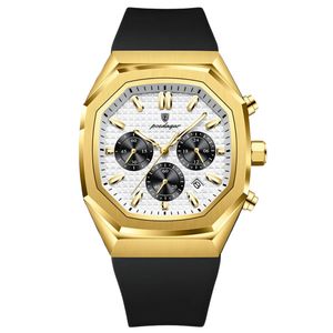 ساعت مچی عقربه‌ای کوارتز مردانه پوداگار مدل اسپرت سه موتور فعال کرنوگراف بند پیو کد P.S1