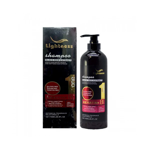 شامپو تقویت کننده و ترمیم کننده مو لایتنس مدل keratin حجم 750 میلی لیتر