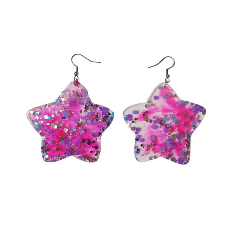 گوشواره دخترانه مدل رزینی طرح ستاره گوشواره دخترانه مدل رزینی طرح ستاره