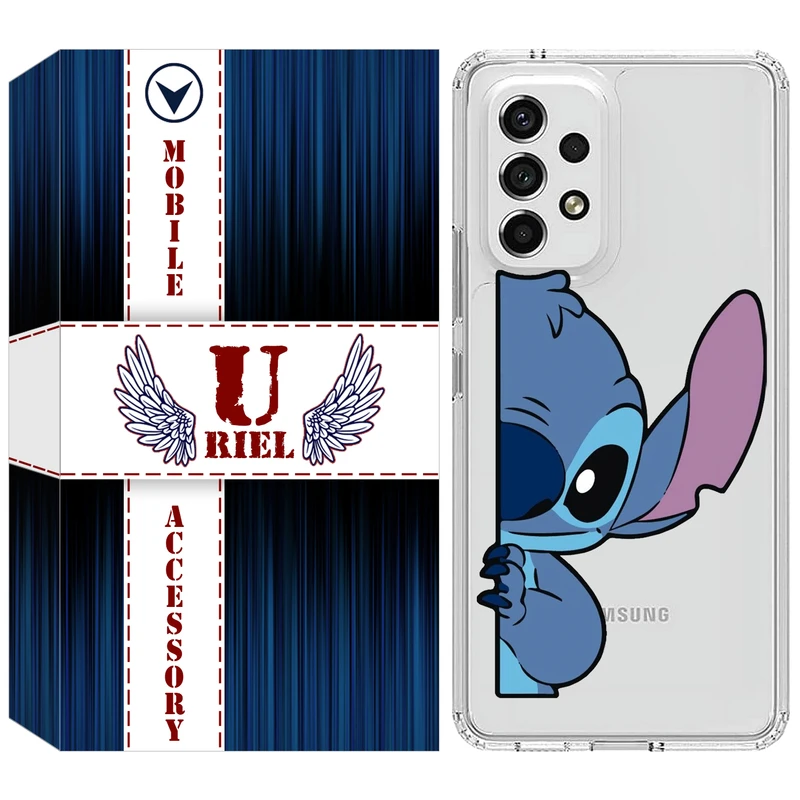 کاور یوریل قاب مدل Clear کد 74 طرح استیچ مناسب برای گوشی موبایل سامسونگ Galaxy A32 5G / M32 5G