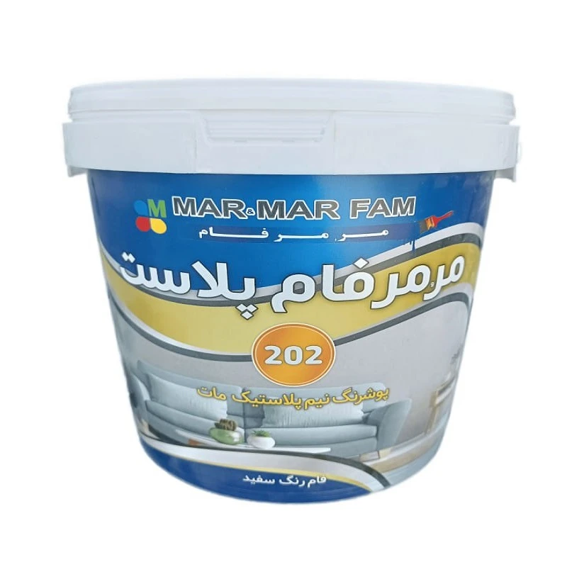 رنگ نیم پلاستیک صورتی مرمرفام کد 202 وزن 5 کیلوگرم