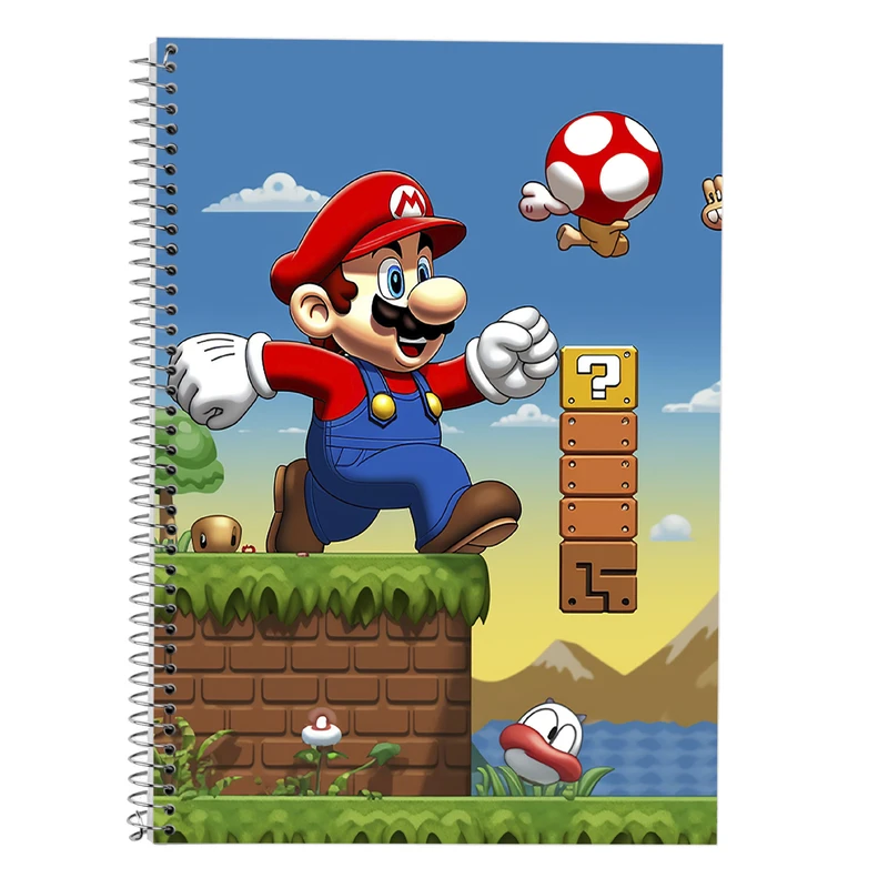 دفتر زبان 50 برگ مدوپد مدل دوخط طرح سوپرماریو super mario کد DF2822
