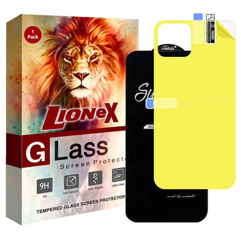 محافظ صفحه نمایش لایونکس مدل 2SN مناسب برای گوشی موبایل اپل iPhone 13 Pro Max به همراه محافظ پشت گوشی