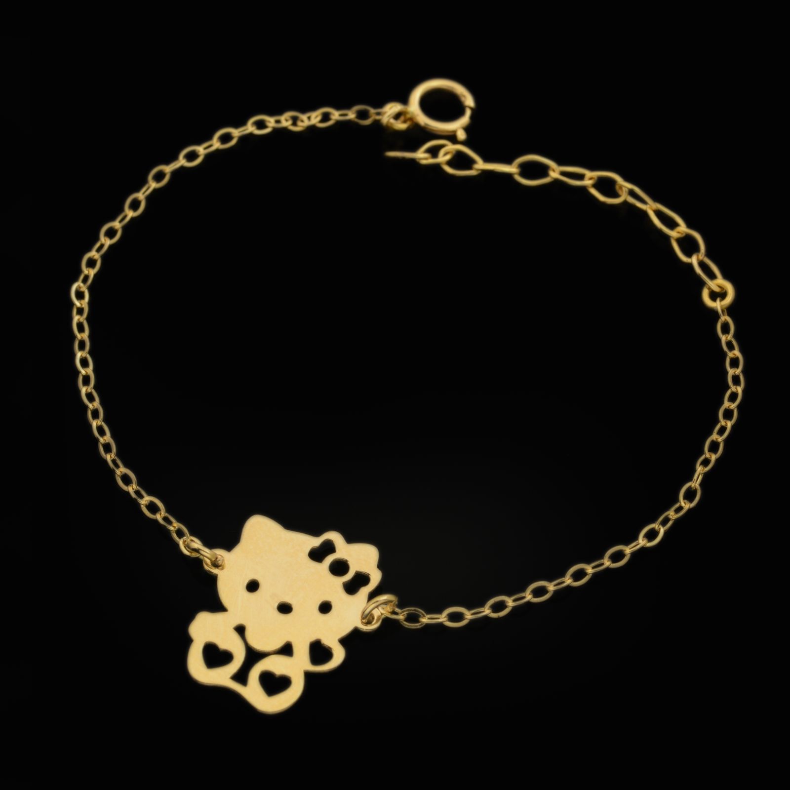 دستبند طلا 18 عیار دخترانه طلای مستجابی کد 67064 -  - 2