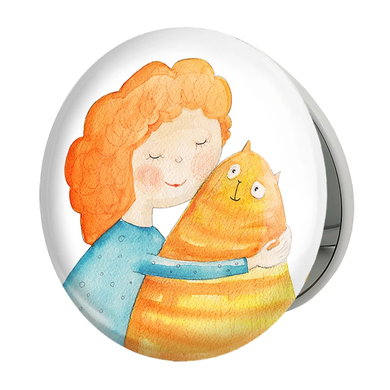 آینه جیبی خندالو طرح دختر مدل تاشو کد 5524 