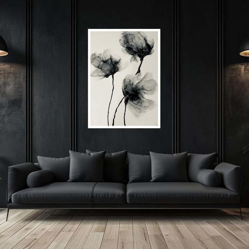 تابلو بکلیت طرح نقاشی گل دکوری هنری و مدرن  مدل W-bu5407