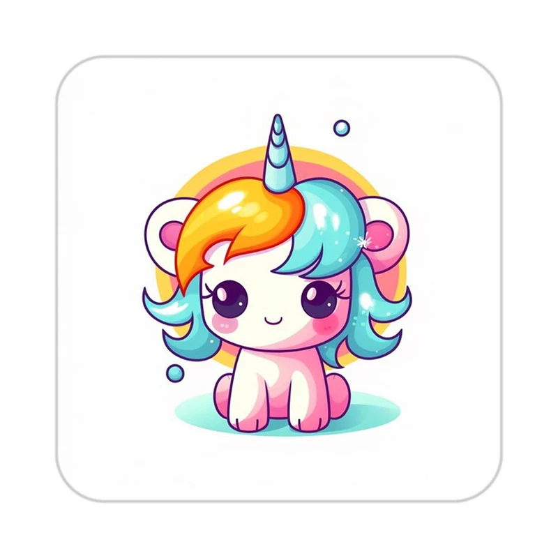 زیر لیوانی کاکتی طرح اسب تک شاخ و یونیکورن مدل mp29901